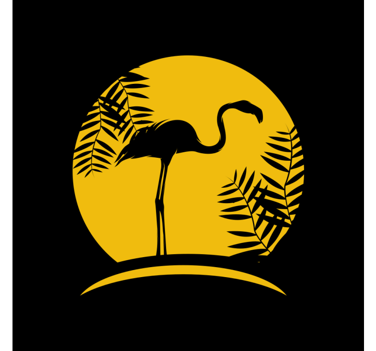 Rolo zavesa za dnevno sobo Črni flamingo z luno - TenStickers