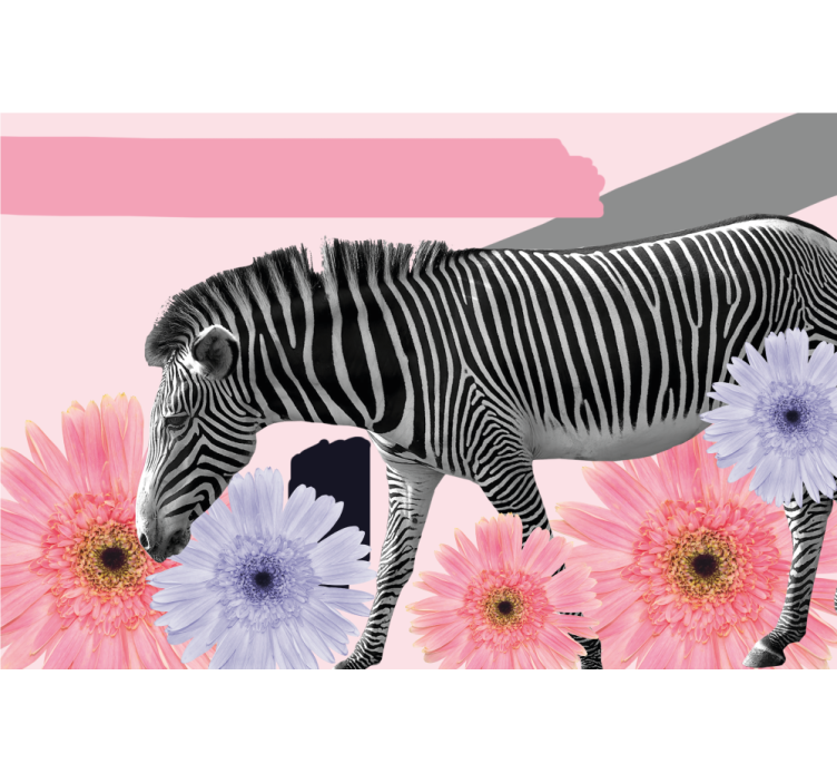 Rolo zavesa za dnevno sobo slika zebre v kolažu - TenStickers