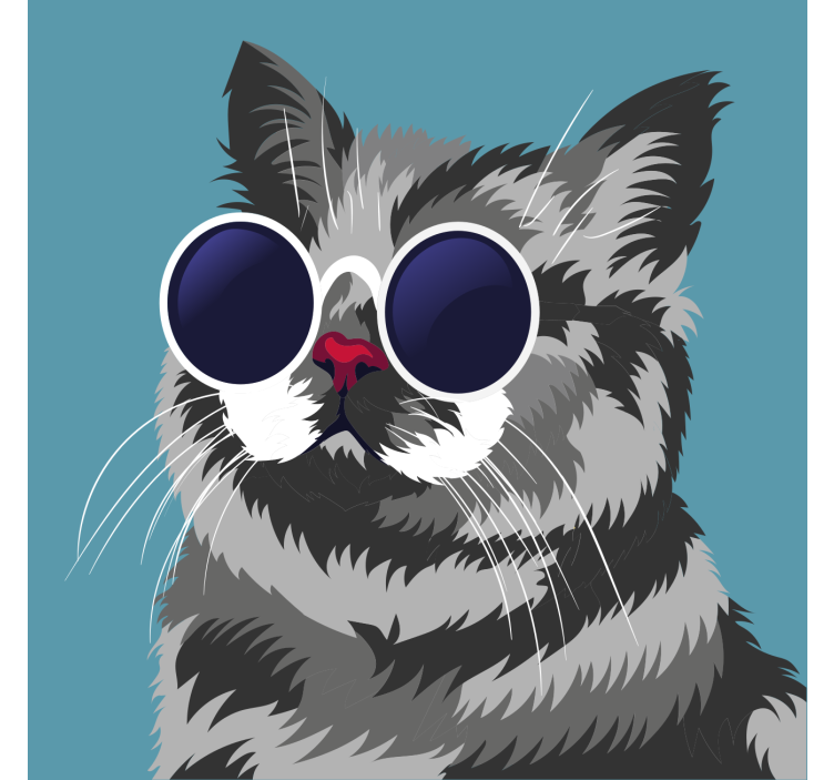 Rolo zavesa za dnevno sobo smešna slika sive mačke - TenStickers
