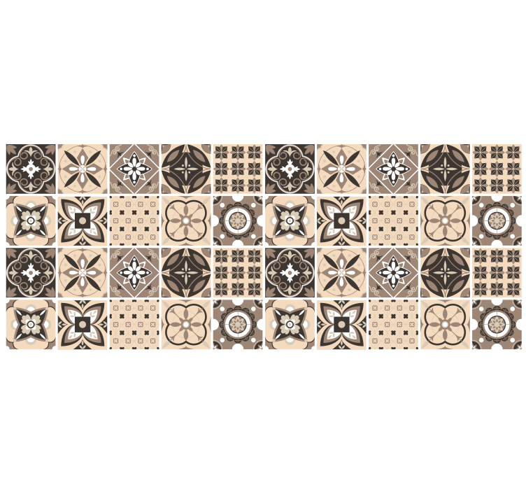 Bež senčila za okno geometrijski ploščic vzorec - TenStickers