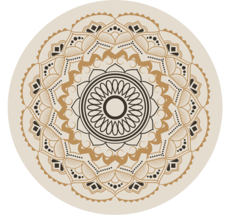 Bež senčila za okno mandala krožna zasnova - TenStickers
