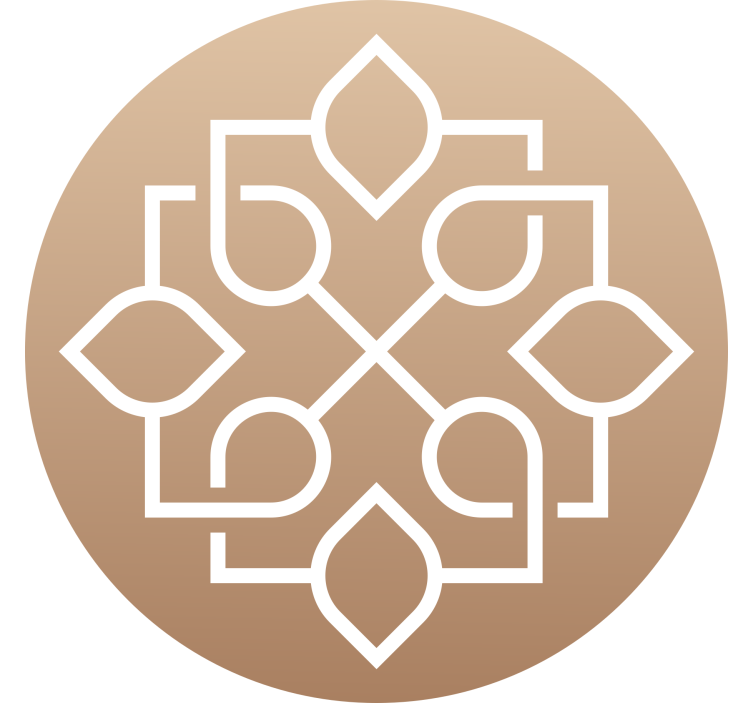 Bež senčila za okno preprosta geometrijska mandala - TenStickers