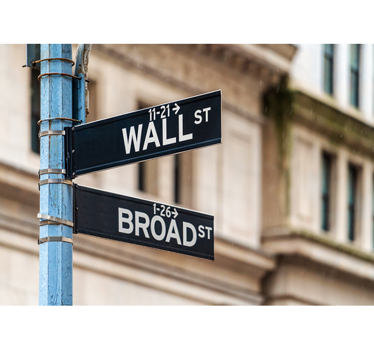 Bež senčila za okno znak wall street new york - TenStickers