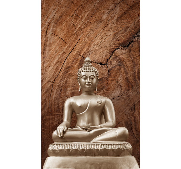 Lesena buddha zen rjava zavesa - TenStickers