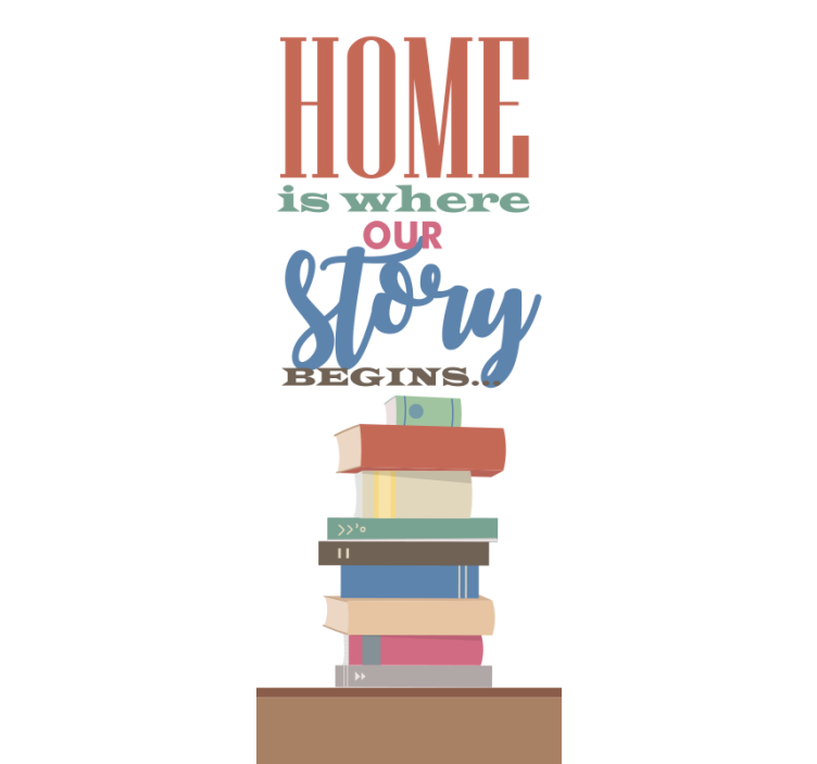 Tukaj se začne domača zgodba rolo zavesa z besedilom - TenStickers