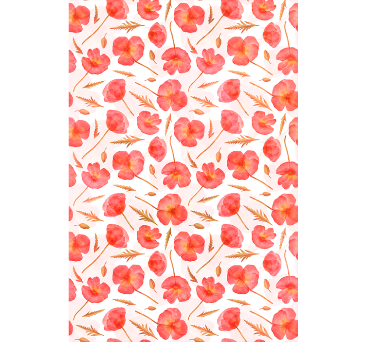 Rdeči mak cveti in sadi rolo - TenStickers