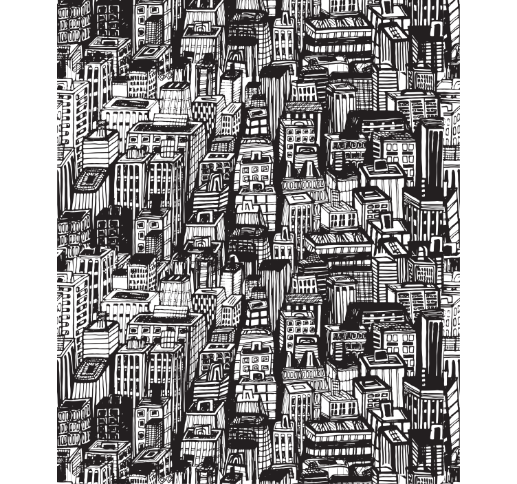 Pogled na panoramo mesta svetovni zemljevid rolo zavesa - TenStickers