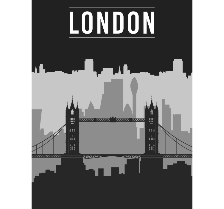 črno-siva london skyline Roletne slika - TenStickers