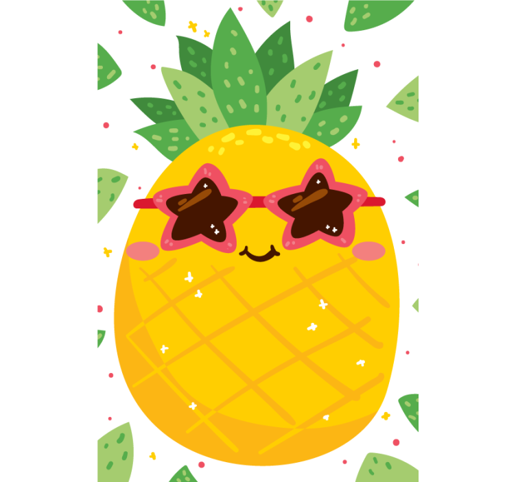 Ananas z rožnatimi rolo za sadje in zelenjavo - TenStickers
