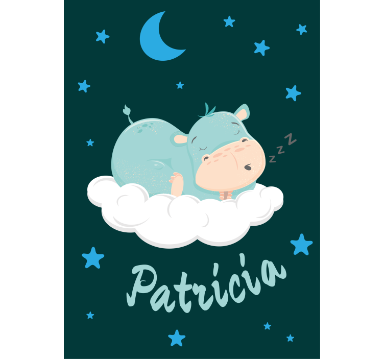 Hippo sanje z imenom rolo zavesa za otroško sobo - TenStickers