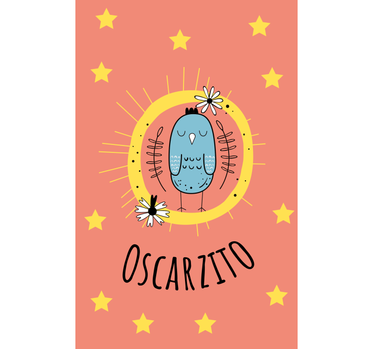 Blue bird with name otroška rolo senčila - TenStickers