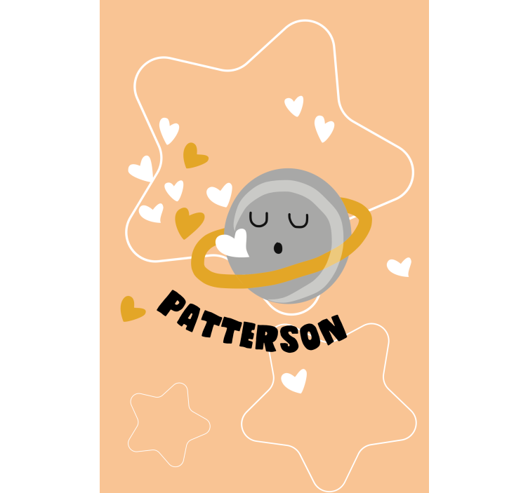 Hearted saturn z imenom otroška rolo senčila - TenStickers