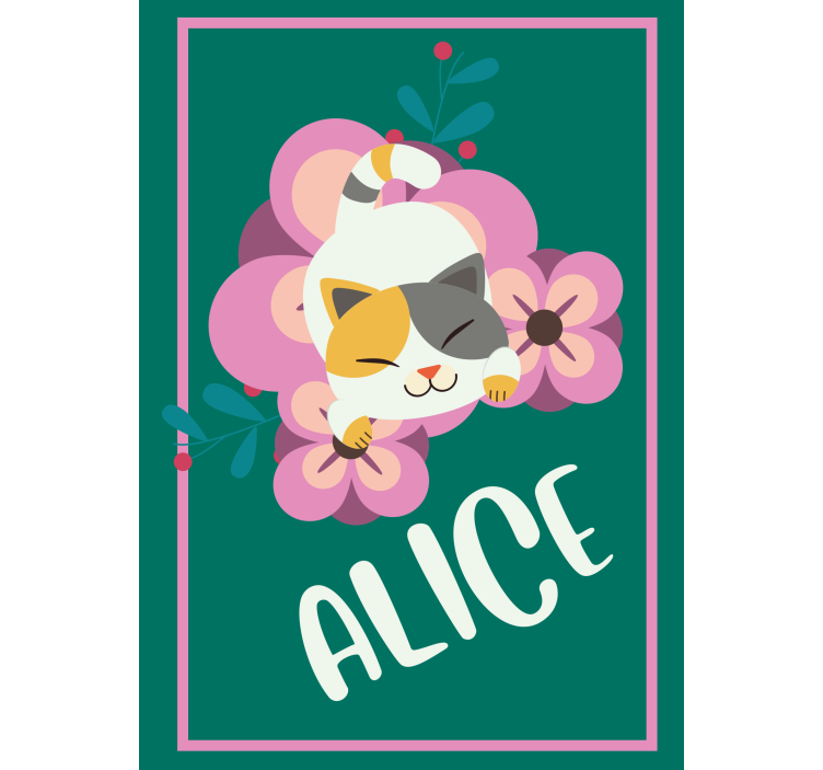 Cvetlična mačka z imenom živali senčilo - TenStickers