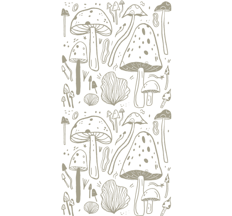 Stylised beige mushrooms senčilo za cvetje in rastline - TenStickers