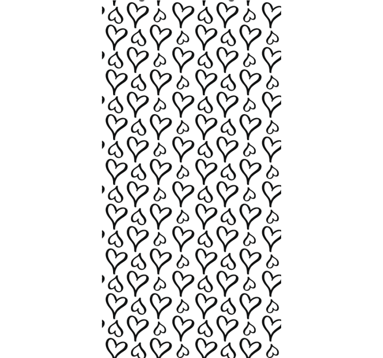 Black and white hearts romantična rolo zavesa - TenStickers