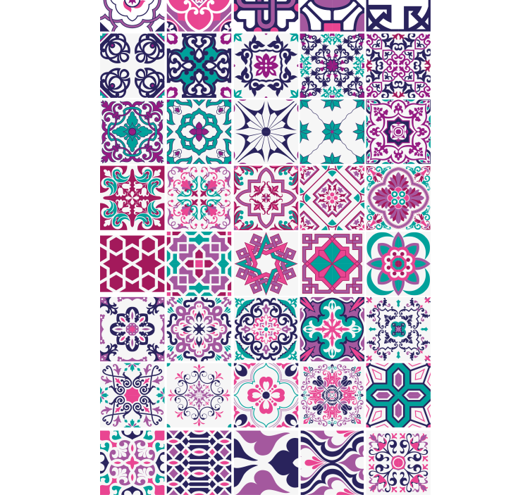 Geometric tile pattern z teksturo in vzorcem senčila - TenStickers