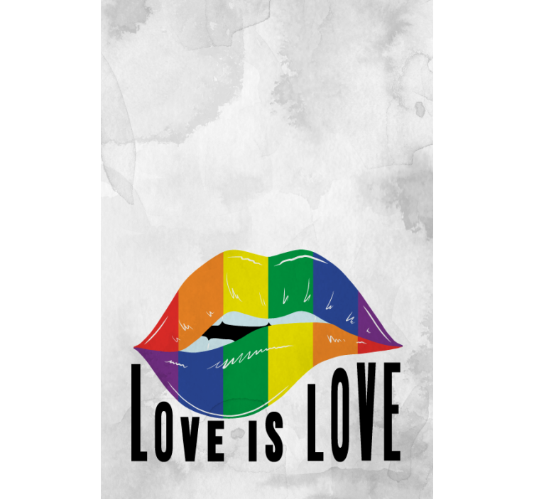 Mavrična umetnost ustnic rolo zavesa z besedilom - TenStickers