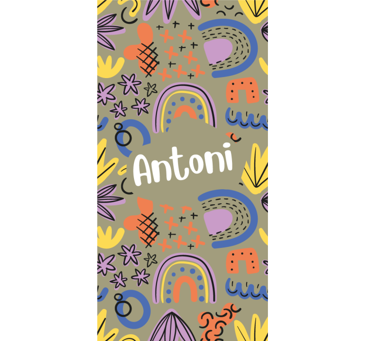 Geometrijske mavrice z imenom otroška rolo senčila - TenStickers