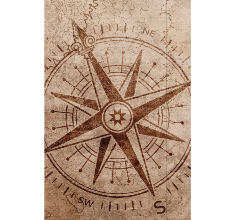 Topli barvni stari kompas iz papirja klasične žaluzije - TenStickers