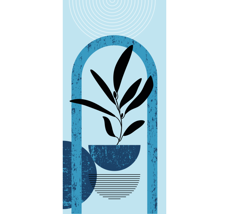 Modra elegantna lončnica cvetje in rastline senčilo - TenStickers