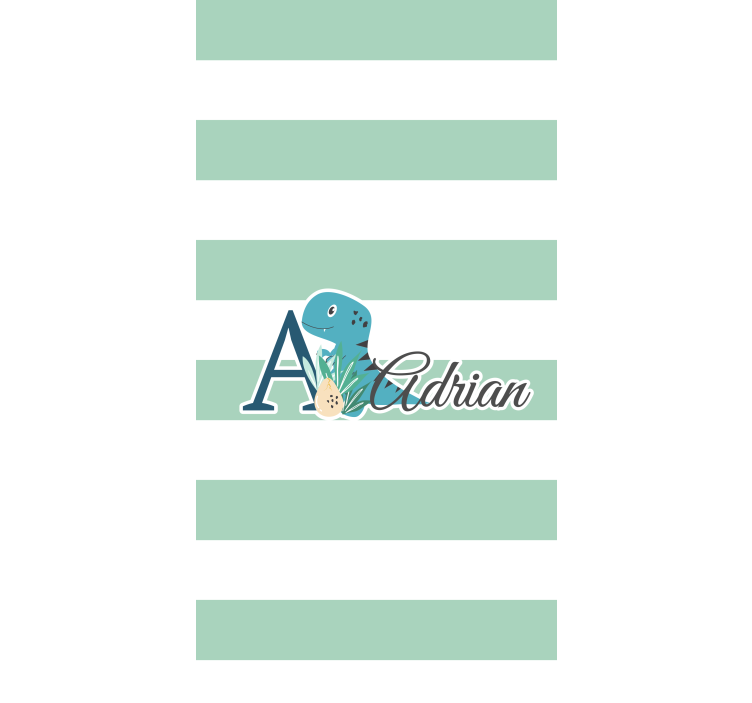 črtasti dinozaver z imenom otroška rolo senčila - TenStickers