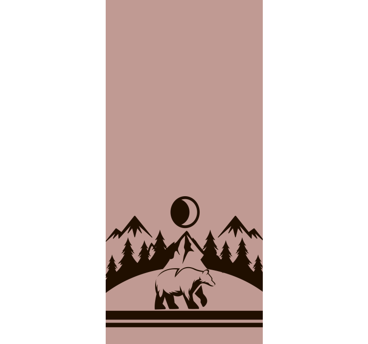 Medved z gorami v zadnjem roloju - TenStickers