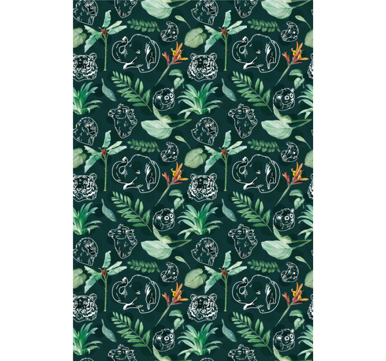 živalska skica cvetlični živali senčilo - TenStickers