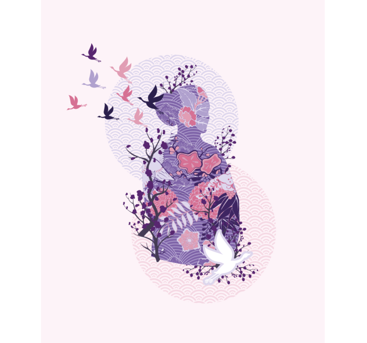 Umetnost cvetlične silhuete cvetje in rastline senčilo - TenStickers