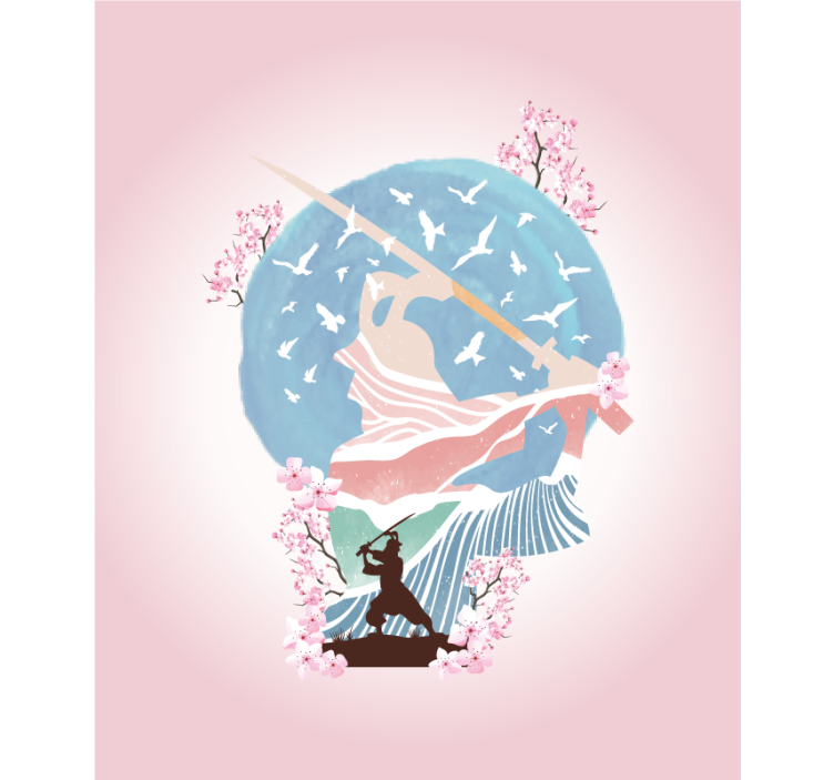 Elegantna samurajska silhueta vzorčeni senčilo - TenStickers