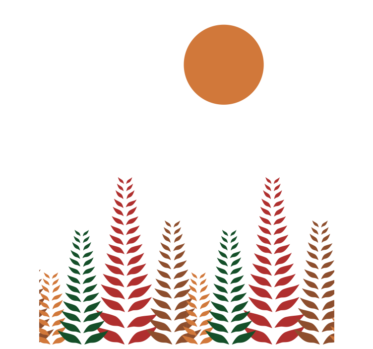 Retro listje in sonce sodobni senčilo - TenStickers