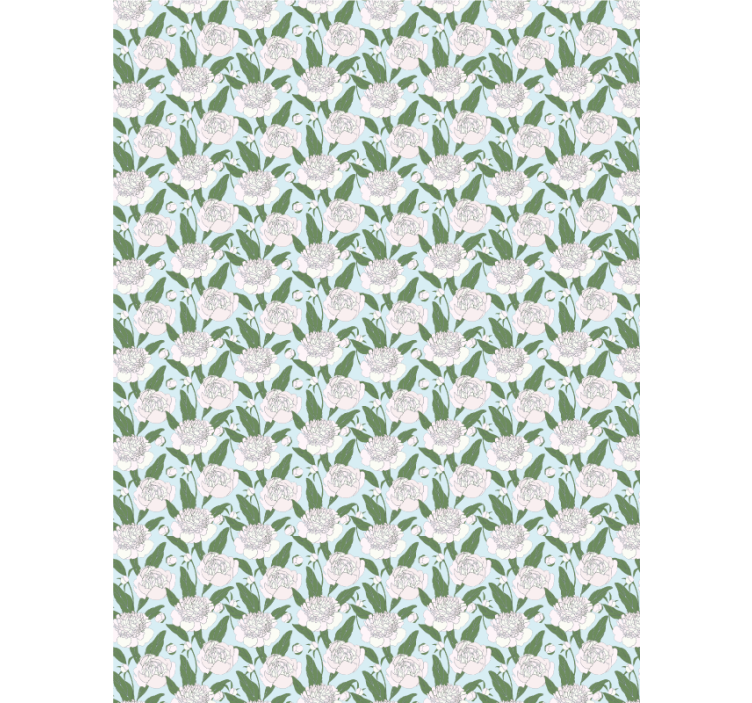 Vzorec bele potonike cvetje in rastline senčilo - TenStickers