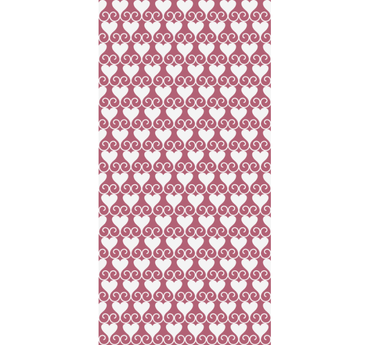 Srčki in vrtinci romantična rolo zavesa - TenStickers