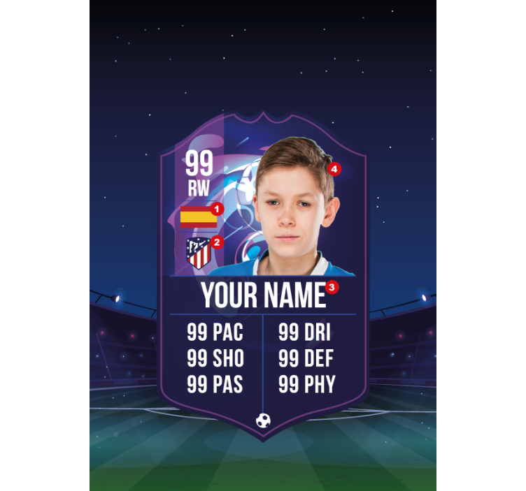 Igralec nogometne karteIgralec nogometnih kartic otroška rolo sen - TenStickers