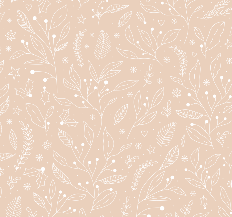 Božične rastline bež senčila za okno - TenStickers