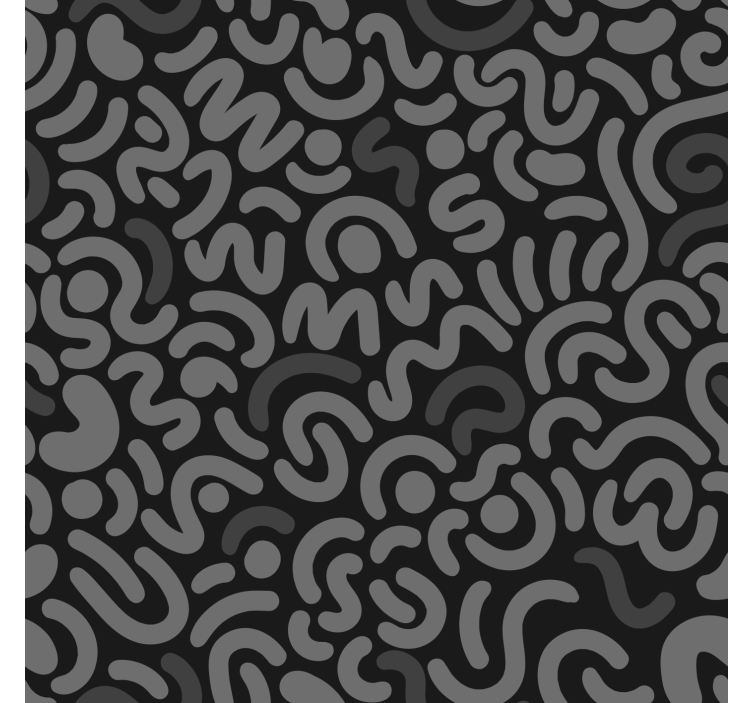 Abstraktne črne zaobljene črte rolo zavesa za dnevno sobo - TenStickers