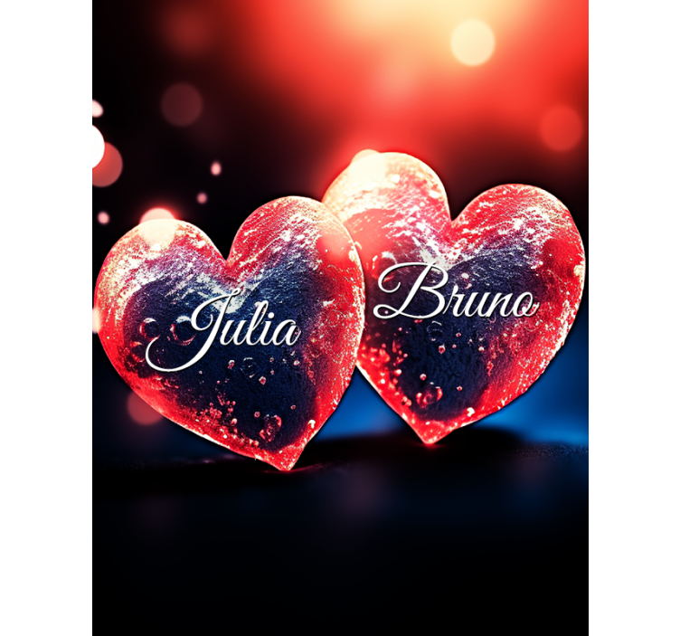 Srca z imenom personalizirana rolo senčila - TenStickers