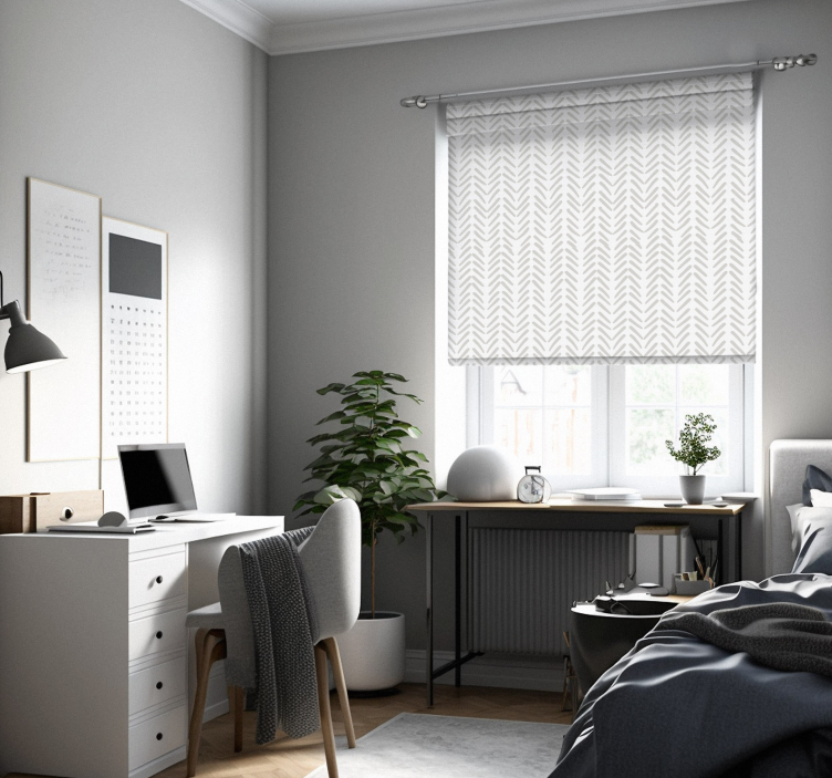 Sive abstraktne črte cik-cak nordijska Roletne - TenStickers