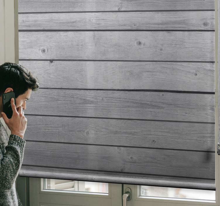 Lesena temno siva rustikalna zavesa - TenStickers