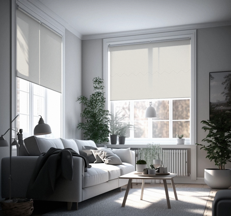 Sive črte rustikalna roleta - TenStickers