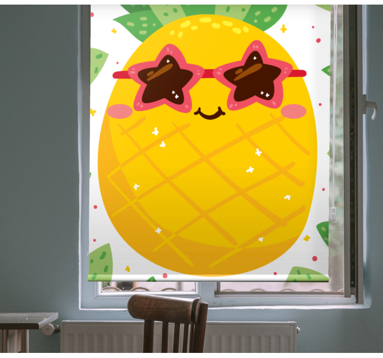 Ananas z rožnatimi rolo za sadje in zelenjavo - TenStickers