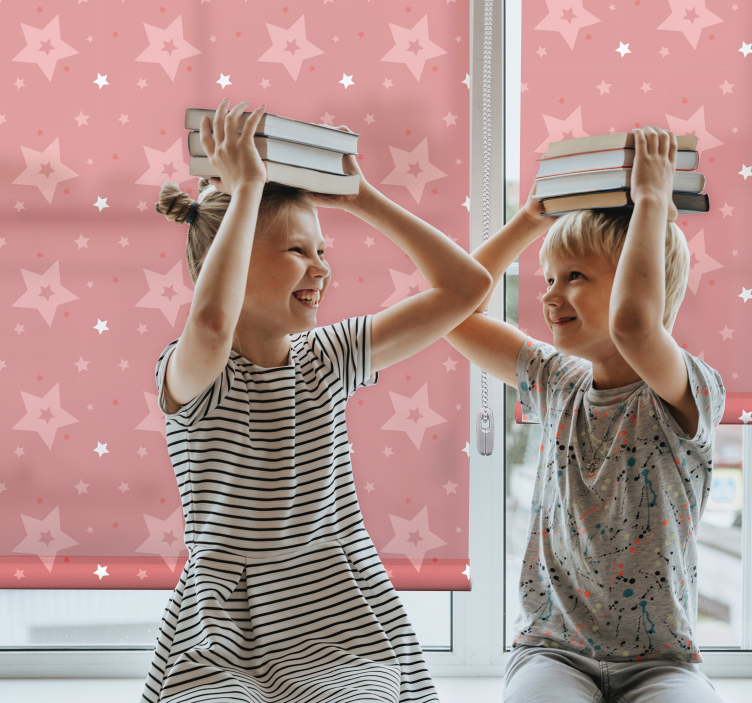 Bele in roza zvezde nordijske Roleta - TenStickers