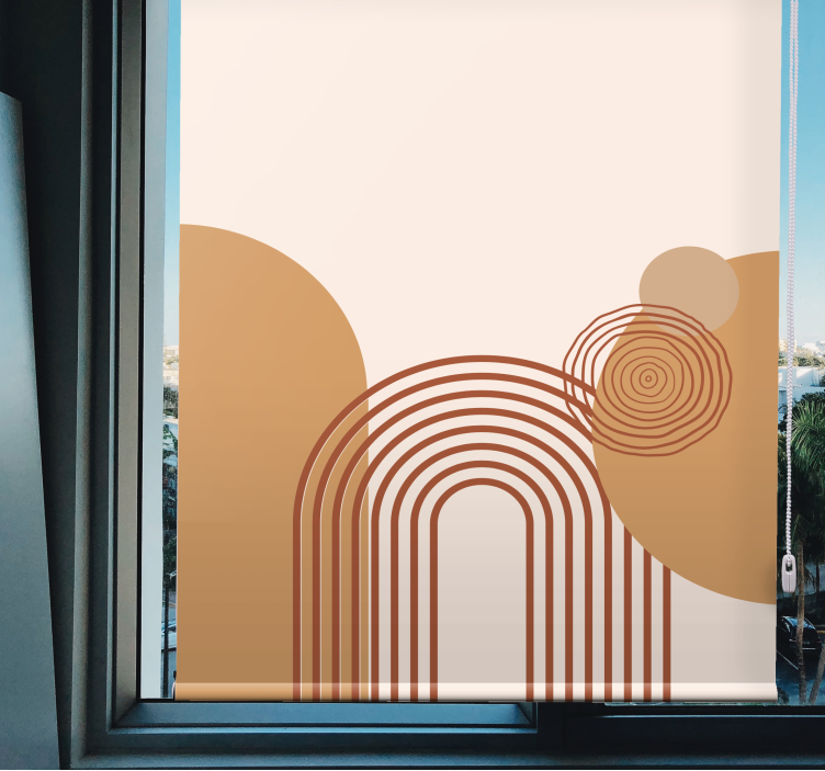 Bež dizajn z ukrivljeno črto sodobni senčilo - TenStickers