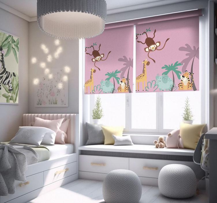 "boho" kids jungle različne živalske Roleta - TenStickers