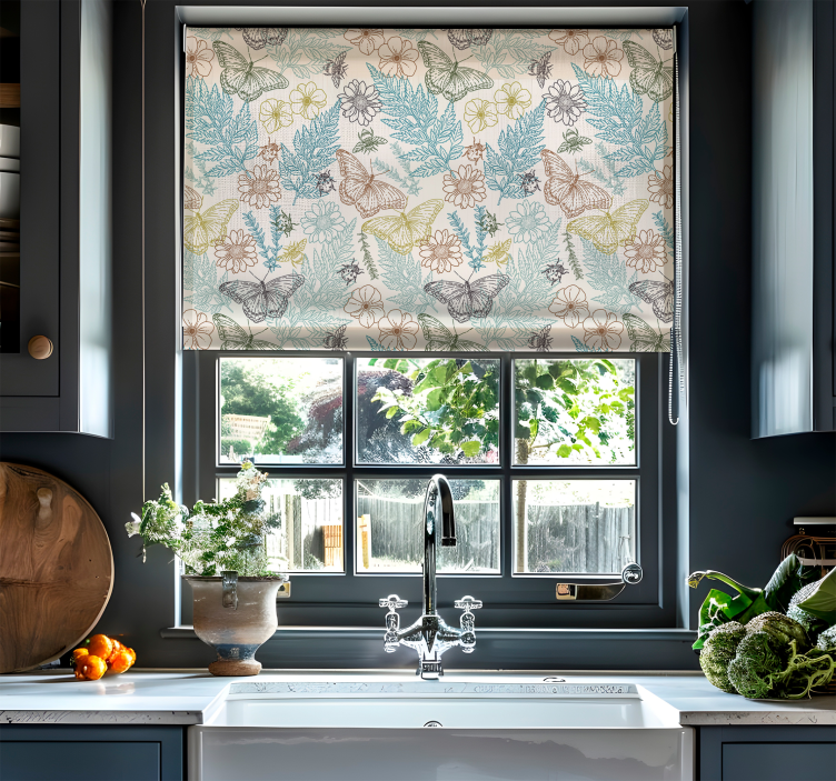 Cvetlični metulji rolo senčilo z metuljčki - TenStickers