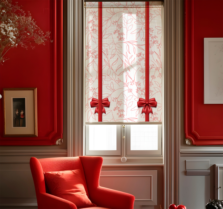 Cvetlični vzorec z vezmi romantična rolo zavesa - TenStickers