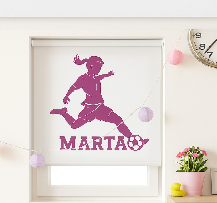 Dekle nogometašica otroška rolo senčila - TenStickers