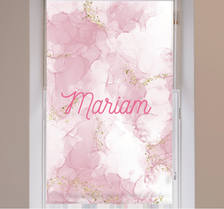 Pink marble with name elegantna rolo zavesa - TenStickers