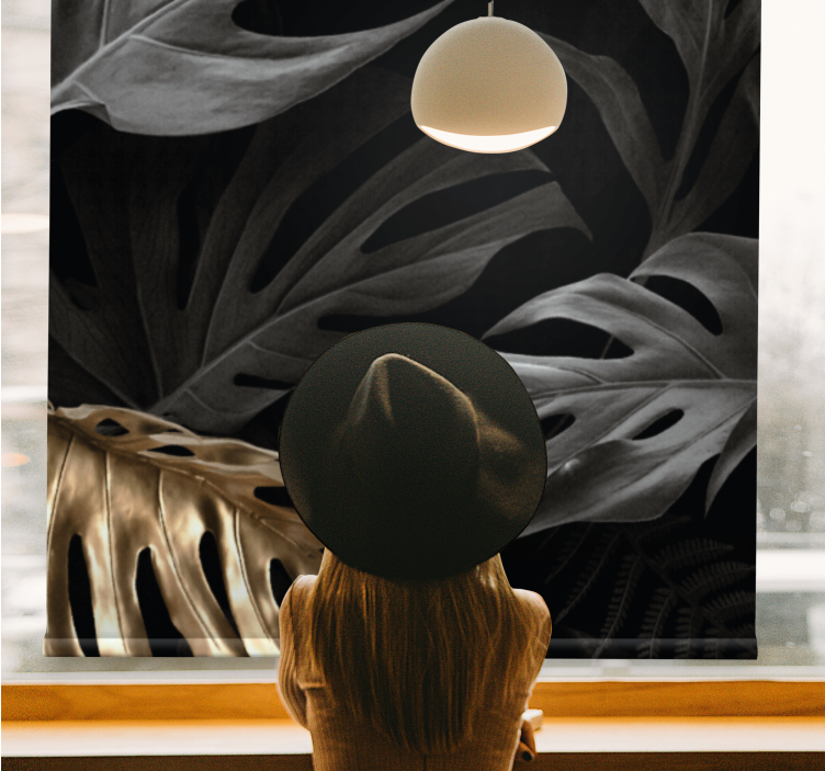 Veliki tropski listi elegantna rolo zavesa - TenStickers