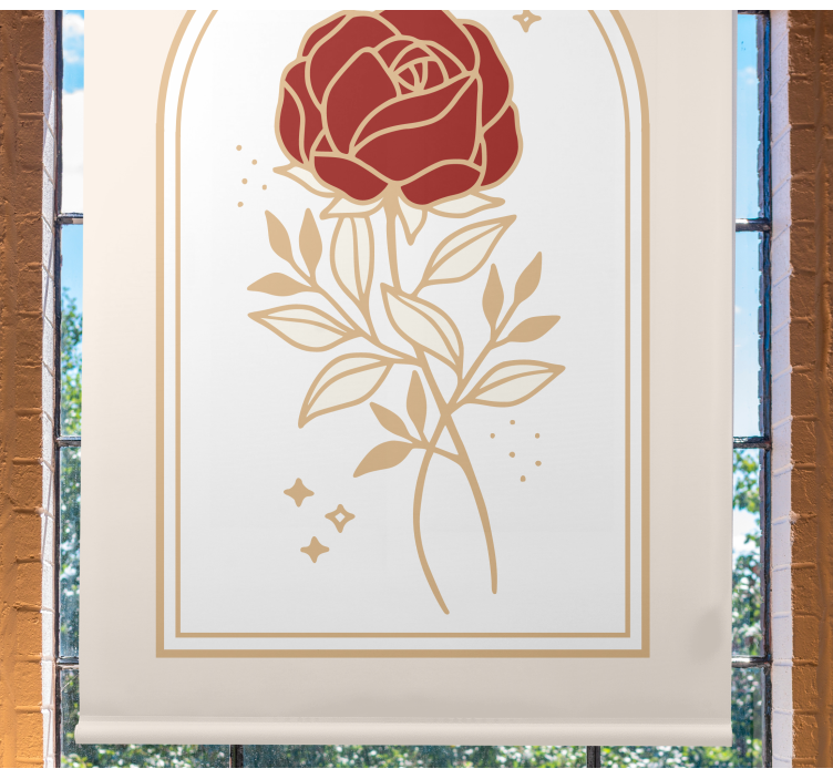 Bež obokana vrtnica elegantna rolo zavesa - TenStickers