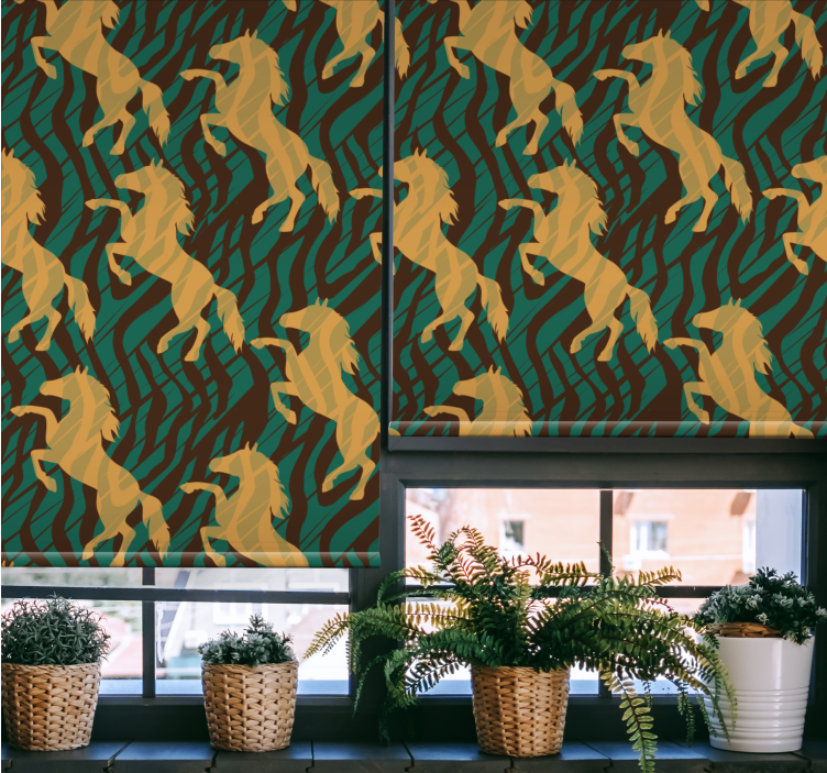 Galopirajoči zlati konji živali senčilo - TenStickers